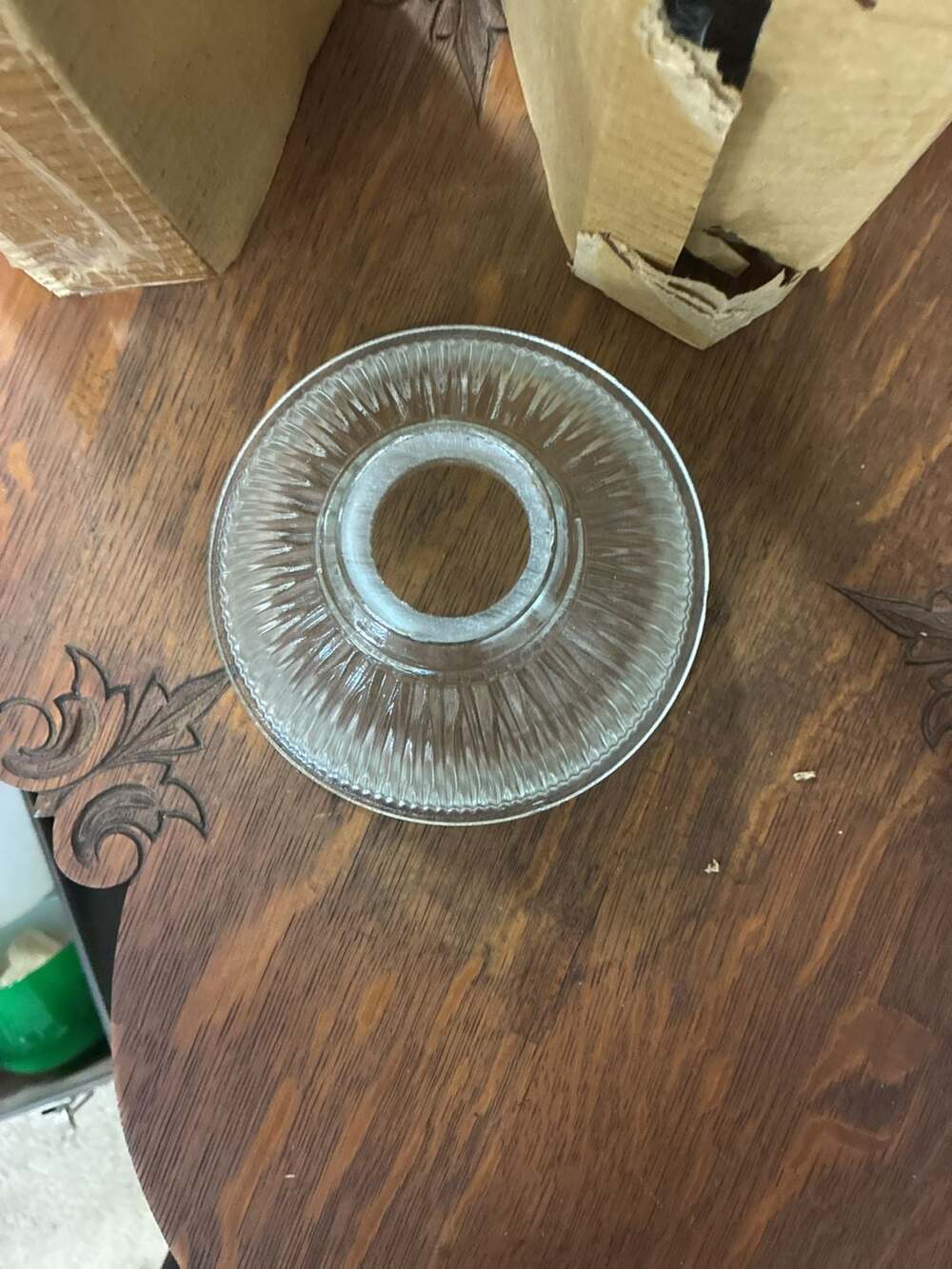 3 brand new Vintage Clear Glass Ribbed Bell Shape Lamp Shade 5.25" Diameter